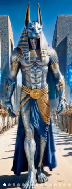 Silver & Blue Anubis