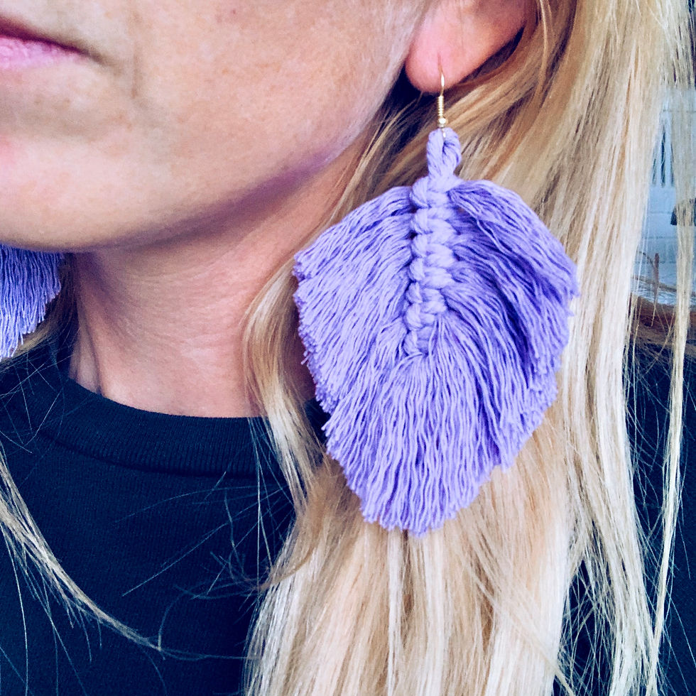 Thumbnail: Macrame Feather Earrings