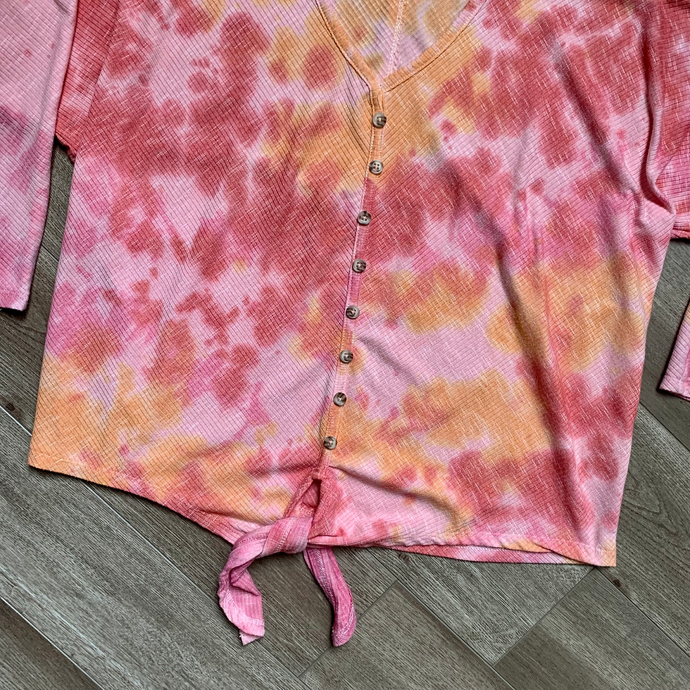 Thumbnail: Pink & Orange Button Tie Top