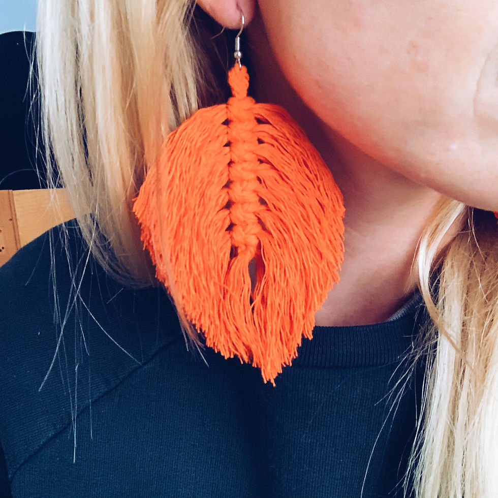 Thumbnail: Macrame Feather Earrings