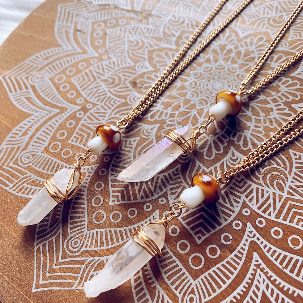 Thumbnail: Aura Quartz Fungi Necklace