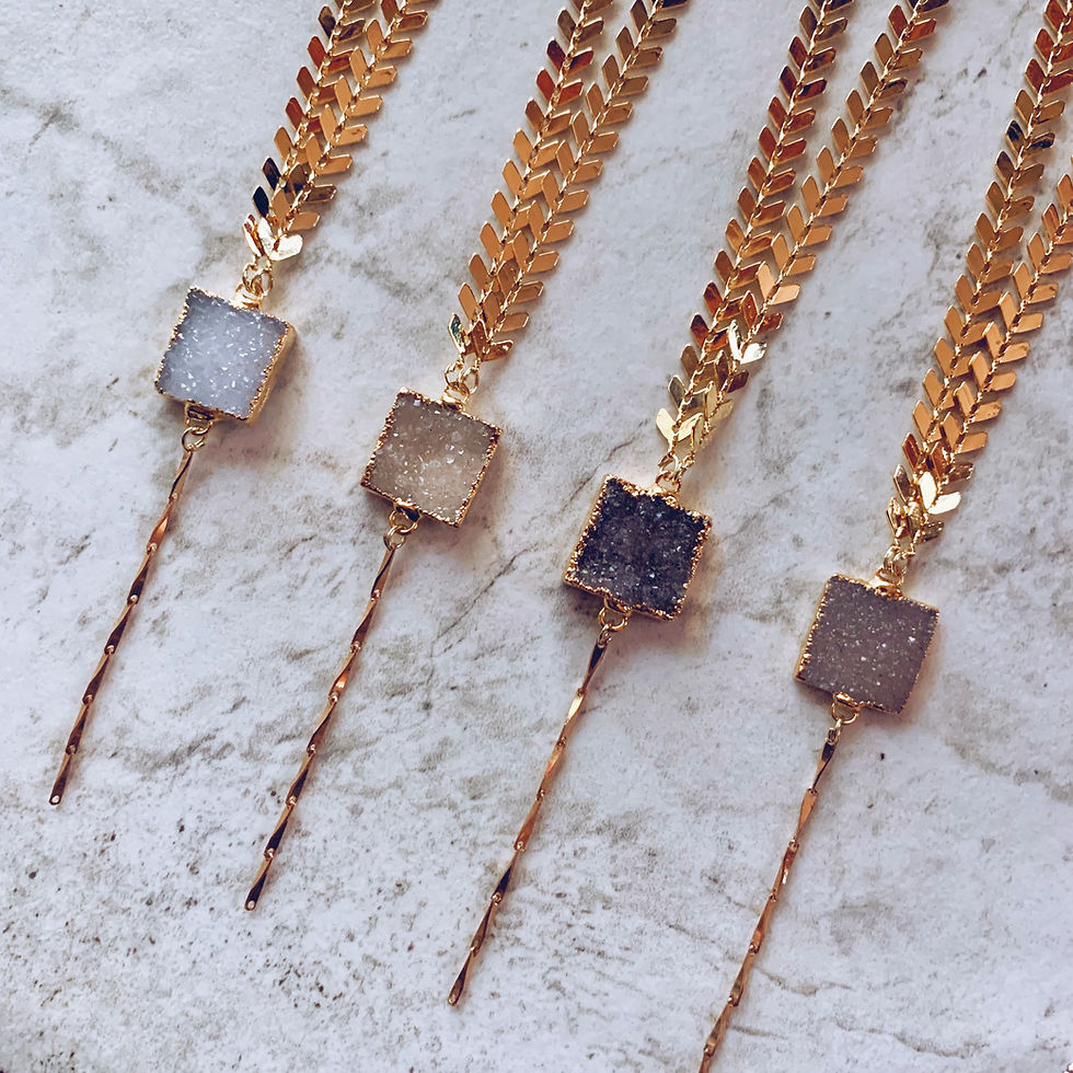 Thumbnail: Dusty Druzy Necklace