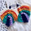 Thumbnail: Halloween Rainbow Macrame Feather Earrings