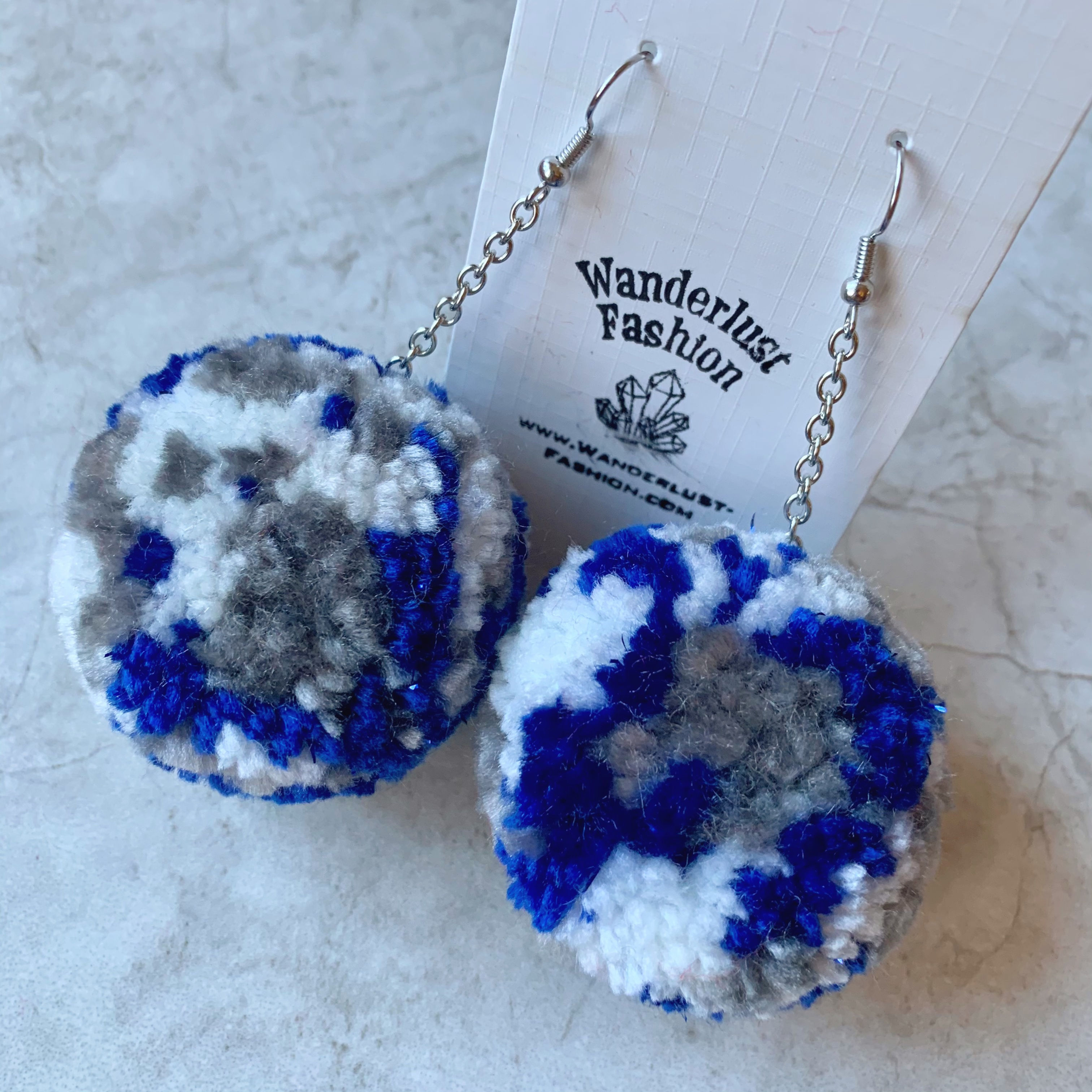 Happy Hanukkah Pom Pom Earrings