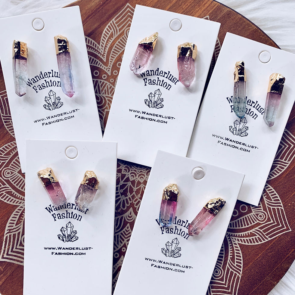 Thumbnail: Aura Quartz Studs- Lavender