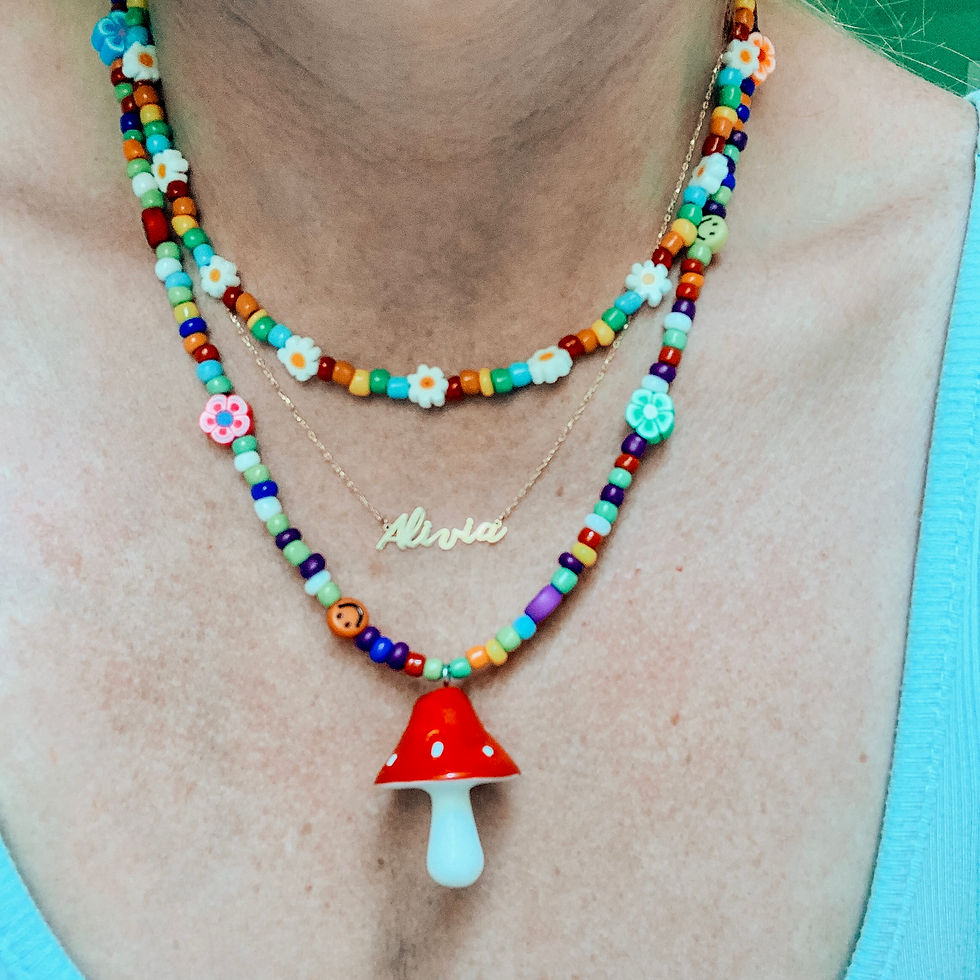 Thumbnail: Mushroom Flower Power Necklace