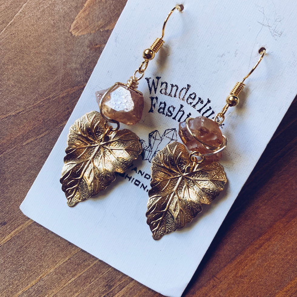 Thumbnail: Autumn Leaves & Crystals Plz Earrings