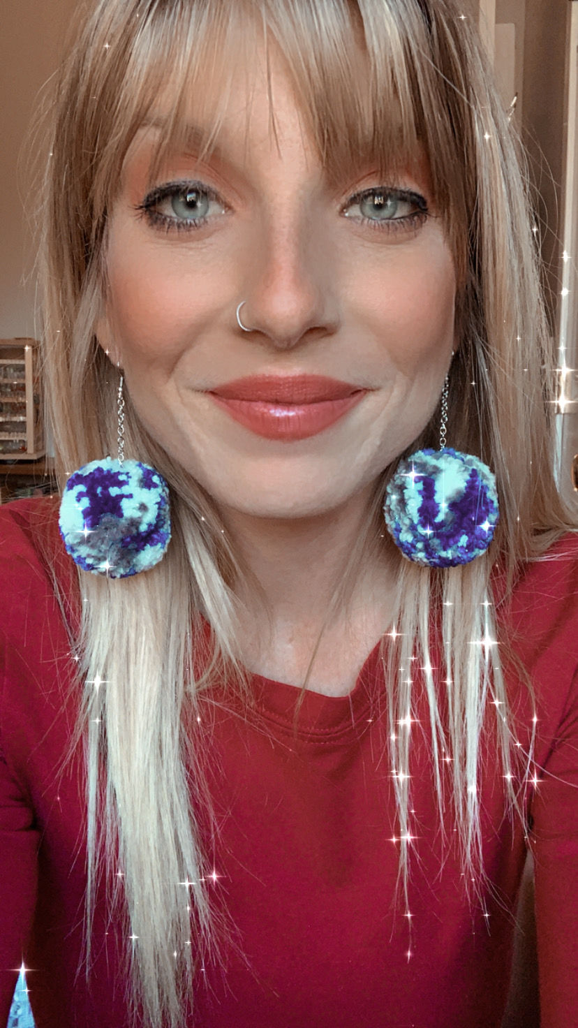 Thumbnail: Happy Hanukkah Pom Pom Earrings