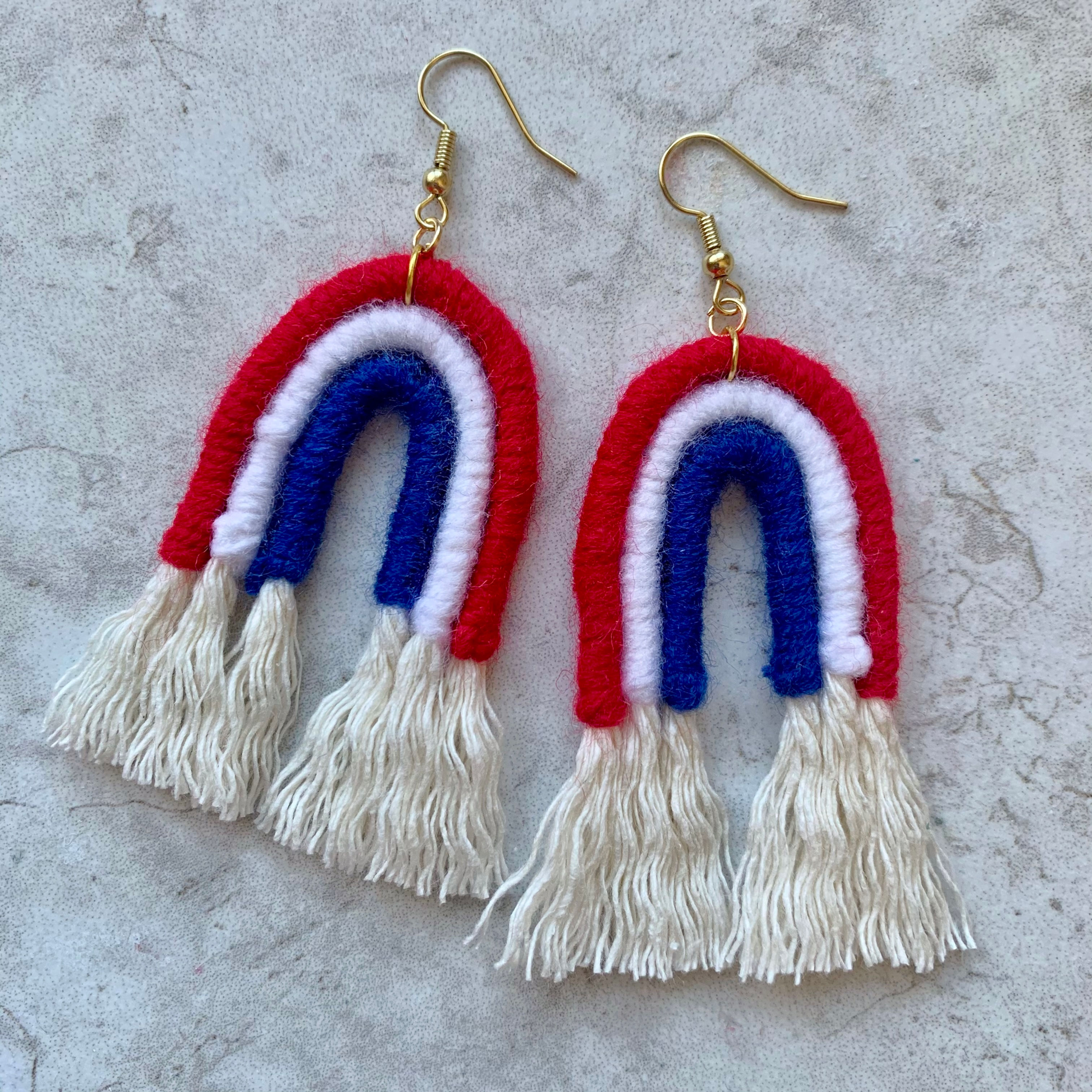 Red, White & Blue Rainbow Earrings