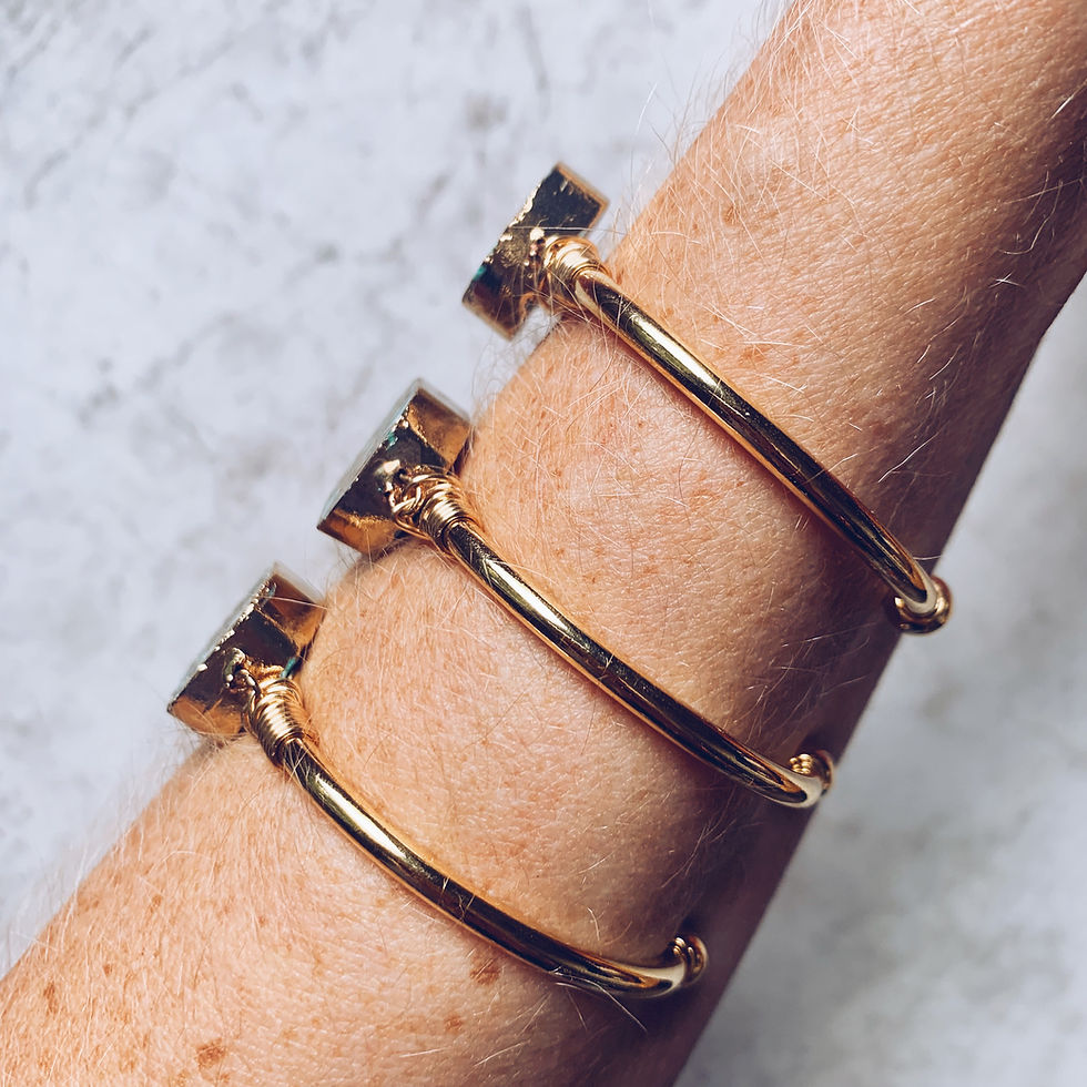 Thumbnail: Turquoise Gold Foil Cuff