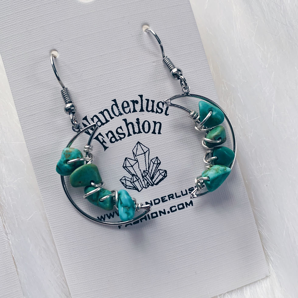 Thumbnail: Mini Moon Gemstone Earrings - Silver