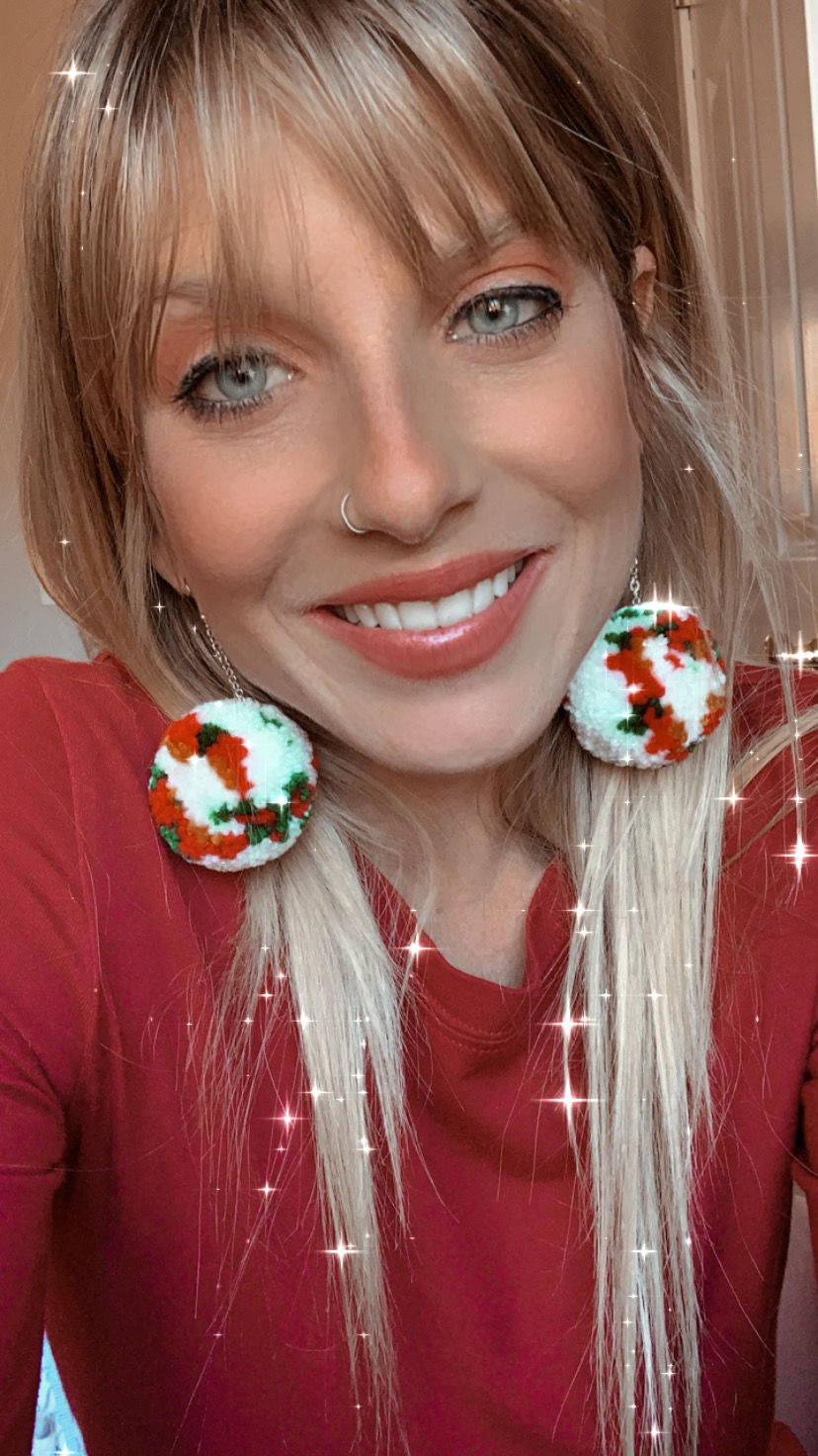 Thumbnail: Bells of Holly Pom Pom Earrings