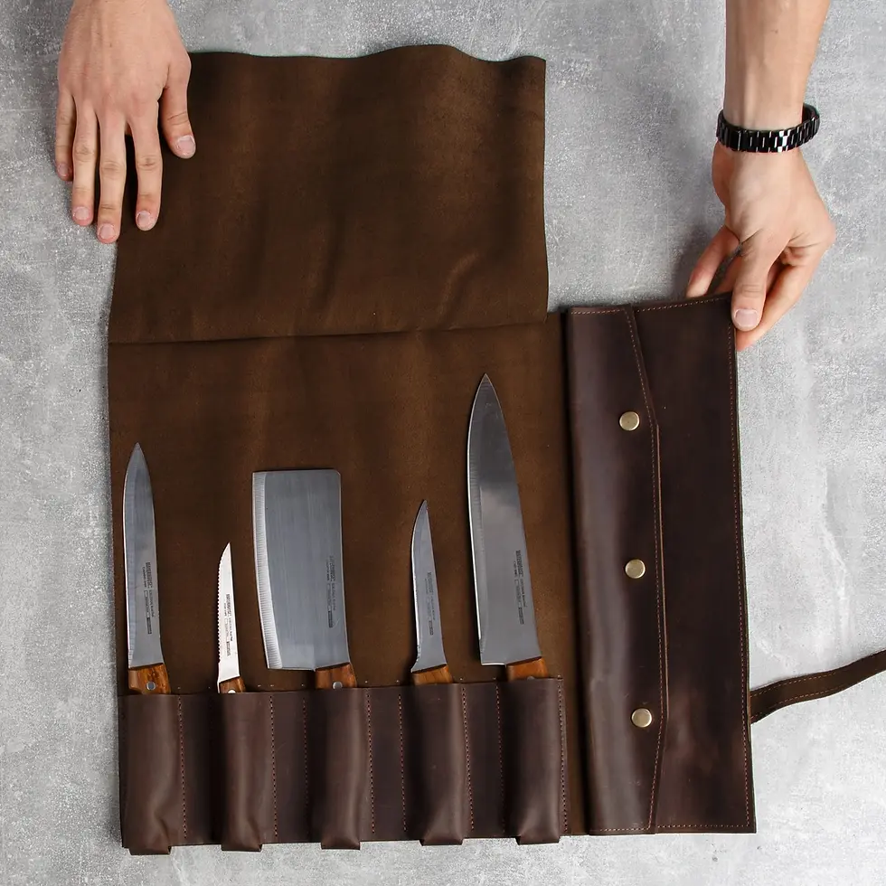 Thumbnail: Leather handmade  knife Roll