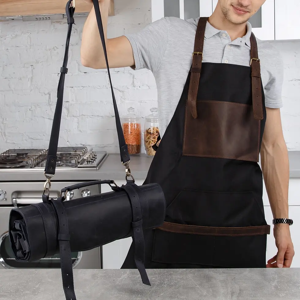 Thumbnail: Leather handmade  knife Roll