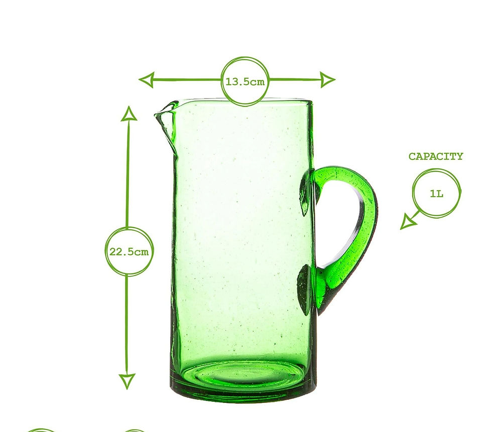 Thumbnail: Spring Jebel Recycled Glass Jug - 1L - Green