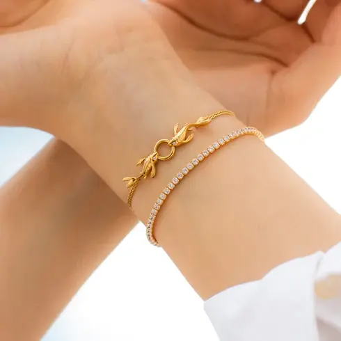 BR2028 Gold "Perseverance" Koi Fish Bolo Bracelet