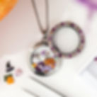 CH3614 - HTF Orange Crystal Puffy Pumpkin Charm