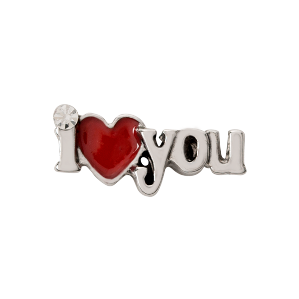 CH3374 Silver "I {Heart} You" Charm