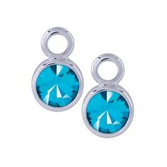 ER2027 Silver + Aqua Crystal O2 Customizable Drops