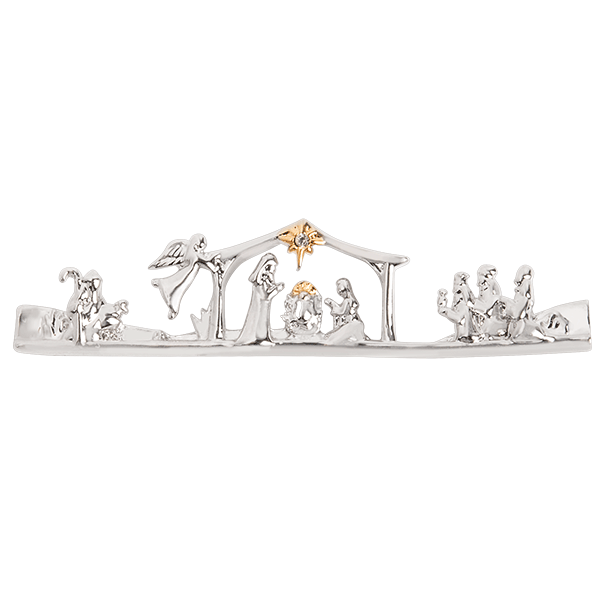 WN1050 - Silver Nativity Bar Locket Window Plate