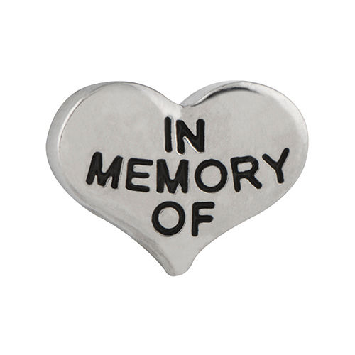 CH6043 Silver "In Memory Of" Heart Charm