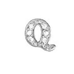 CH8017 Silver Crystal "Q" Charm