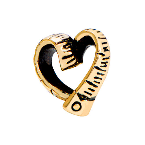 CH1694 Gold Tape Measure Heart Charm