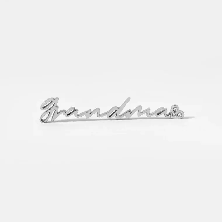 WN1065 - Silver "GRANDMA" Script Bar Locket Window Plate