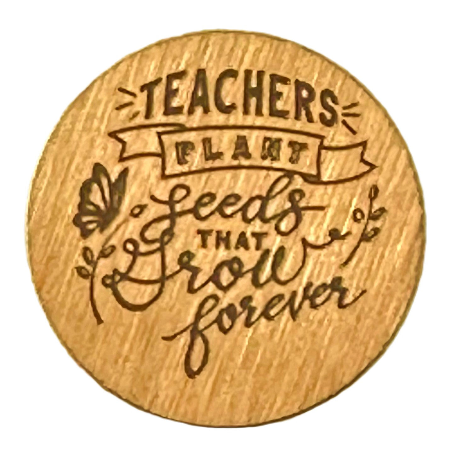 PGTeacher- Large Gold - "Teachers Plant Seeds That Grow Forever" Plate