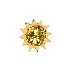 CH3586 - Gold Sun W/Yellow Crystal Charm