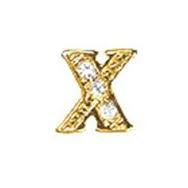 CH8050 Gold Crystal "X" Charm