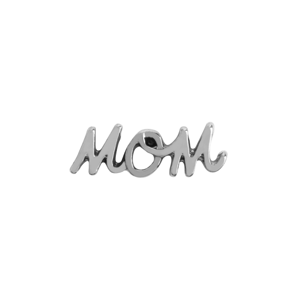 CH6077 - Silver Cursive "Mom" Charm