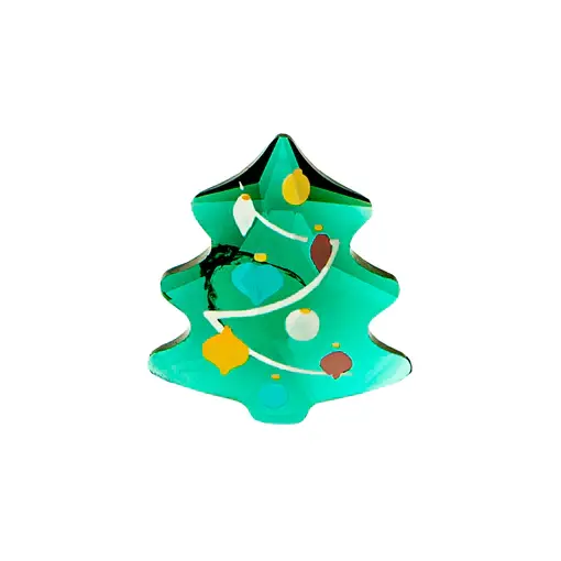 CH3362 Swarovski Green Christmas Tree w/Lights Charm