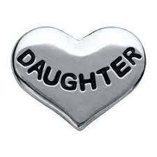 CH6030 Silver "Daughter" Heart Charm