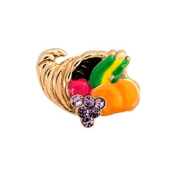 CH1954 - HTF Cornucopia W/Crystal Grapes Charm