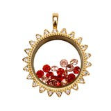 LK1148 Gold Sunshine Living Locket with Crystals