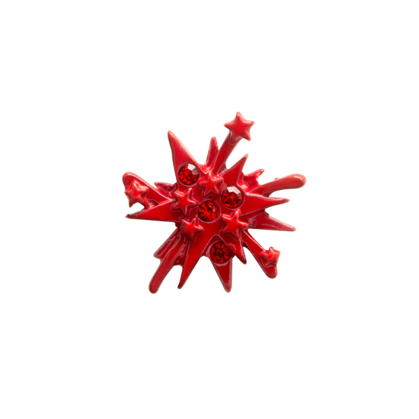 CH4050 - Red Firework W/Red Crystals Charm