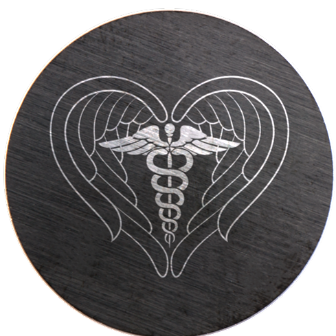 PB9336 - Large Black - Medical Heart/Wings Symbol Plate