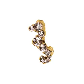 CH3582 - Gold and Crystal Seahorse Charm