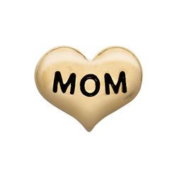 CH6015 Gold "Mom" Heart Charm