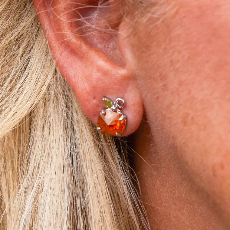Thumbnail: ER3163 - Crystal Pumpkin Stud Earrings