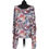 Thumbnail: Italian Leaf Print Batwing Tunic Silk Top