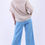 Thumbnail: Raw Edge Pockets Linen Wide Leg Trouser