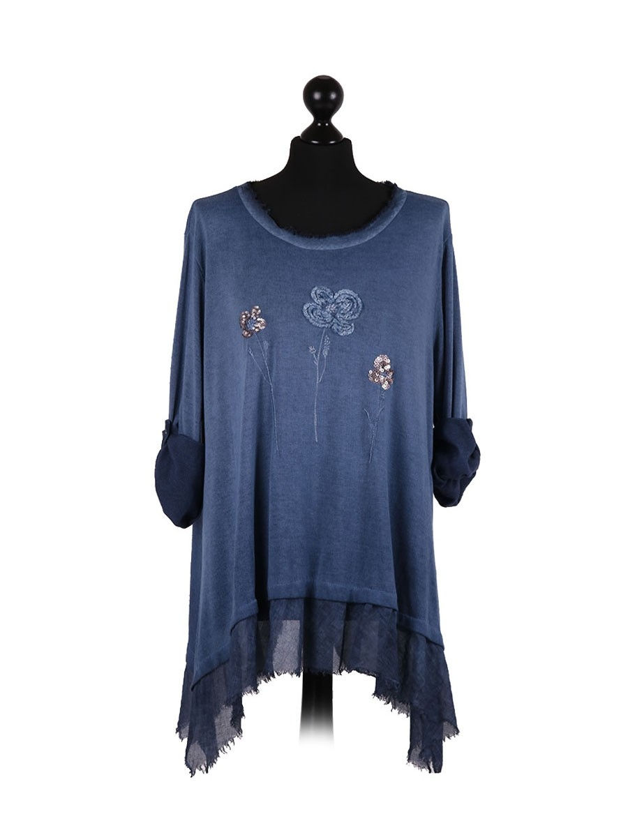 Thumbnail: Italian Knitted Shimmering Tulips Lagelook Top