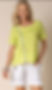 Belinda Linen Top in Lime Splice