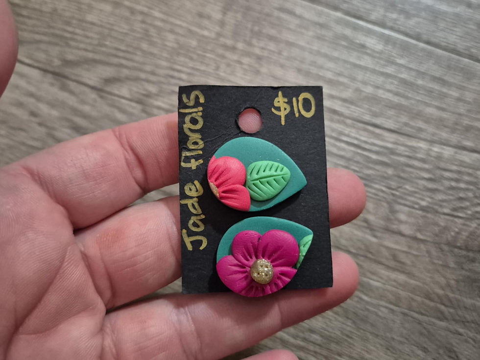 Thumbnail: Jade Floral Studs