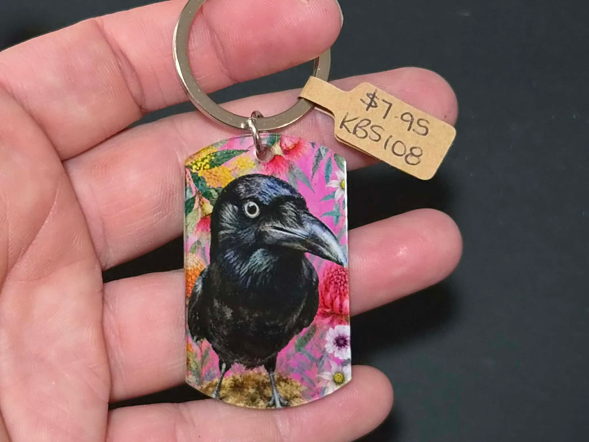 Aussie Crow Keyring