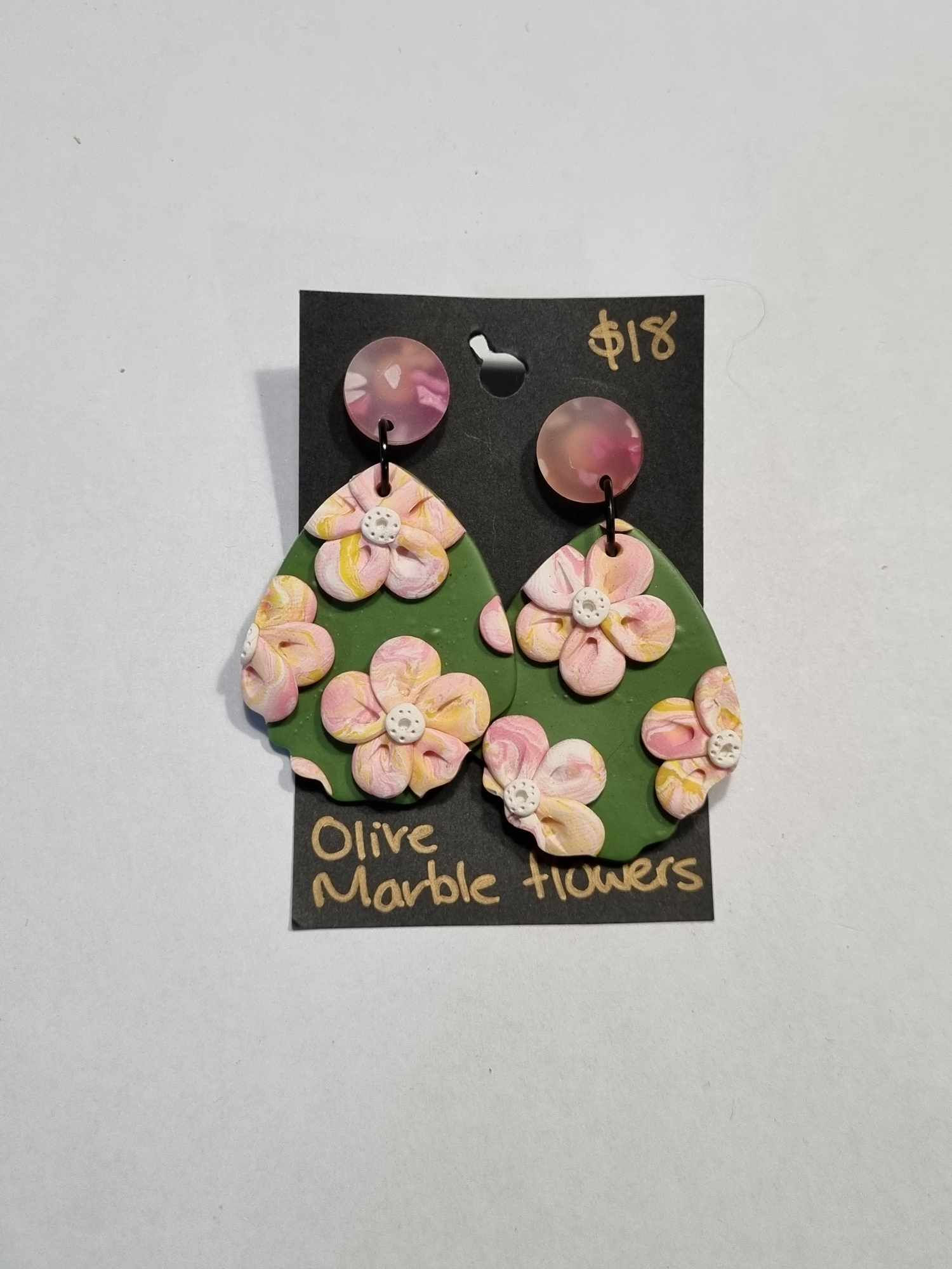 Olive or Jade Marble Flowers
