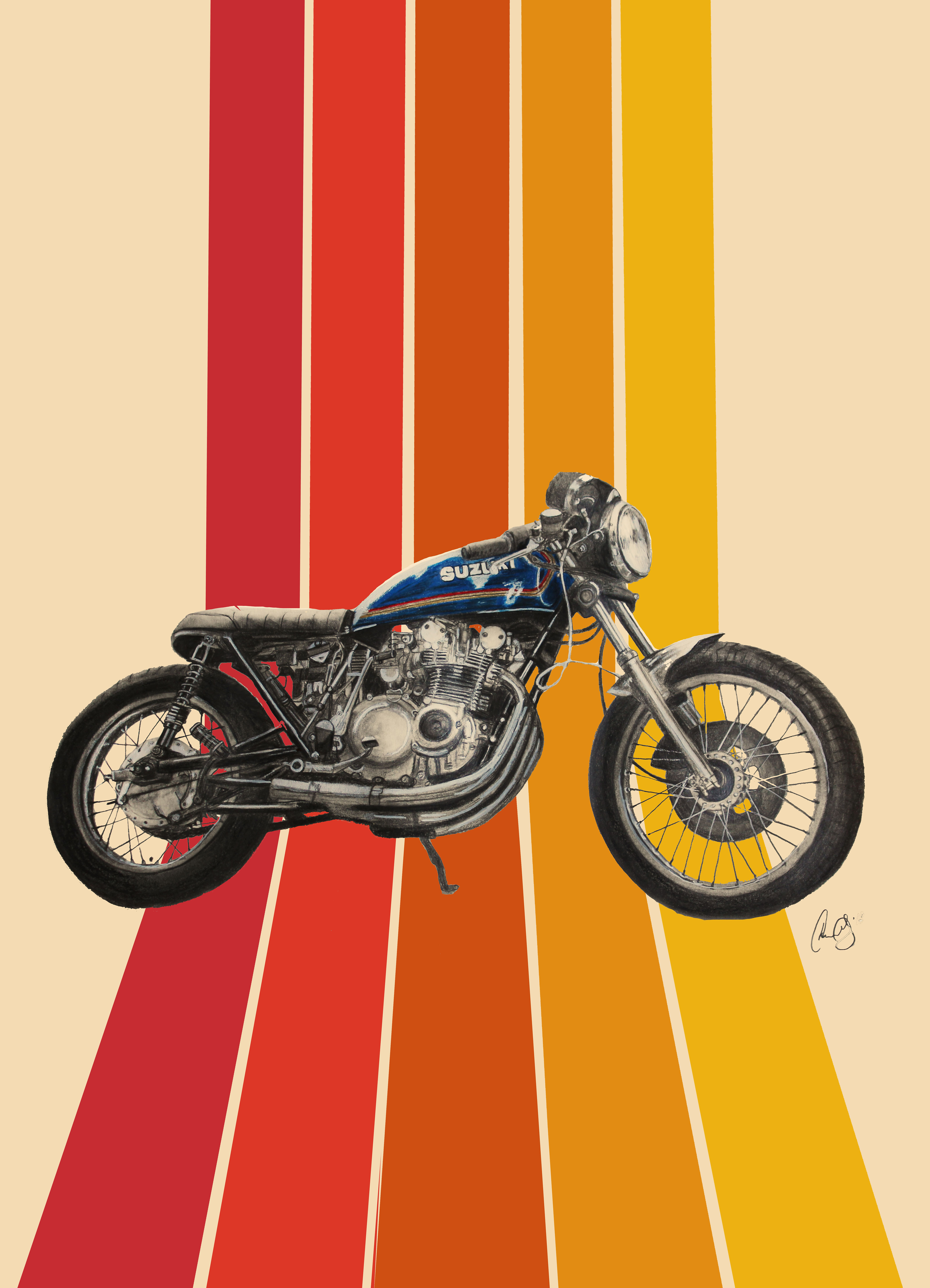 Suzuki Retro Stripe