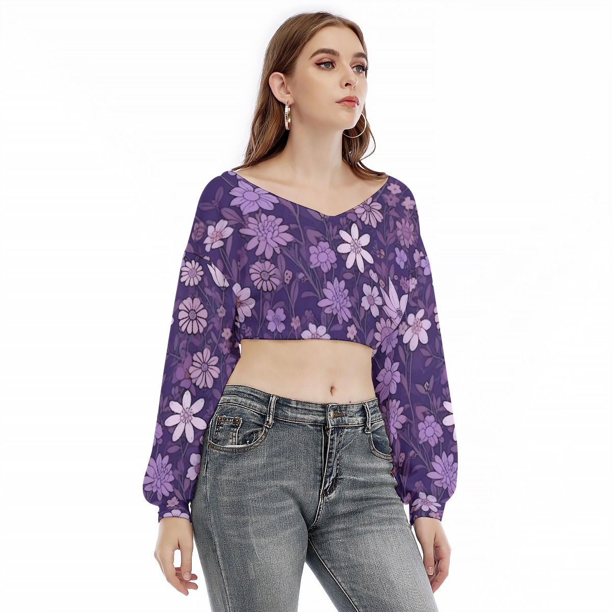 Long Sleeve Cropped Sweatshirt